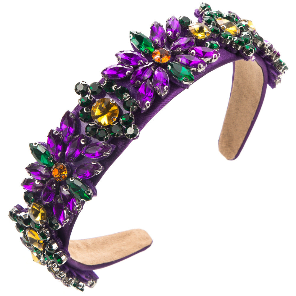 Wholesale Carnival Baroque Super Flash Full Diamond Party Headband